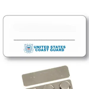 Coast Guard - Name Badge  White Metal