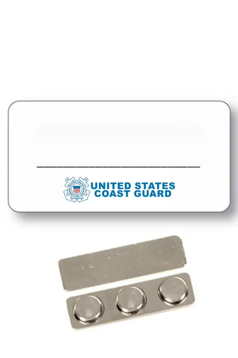 Coast Guard - Name Badge  White Metal