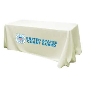 Coast Guard - 6' Fitted Dye Sub Tablecloth (Non Fitted) White