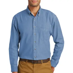 Coast Guard - Port & Company Long Sleeve Value Denim Shirt