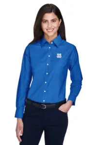 Coast Guard - Harriton Ladies Long-Sleeve Oxford with Stain-Release