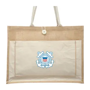 Coast Guard - Cotton Pocket Jute Tote Bags (17.75""x13.75"")