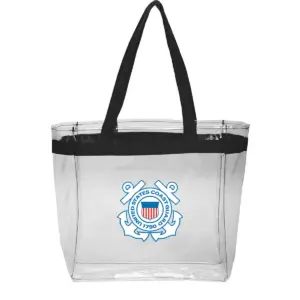 Coast Guard - Color Handles Clear Plastic Tote Bags