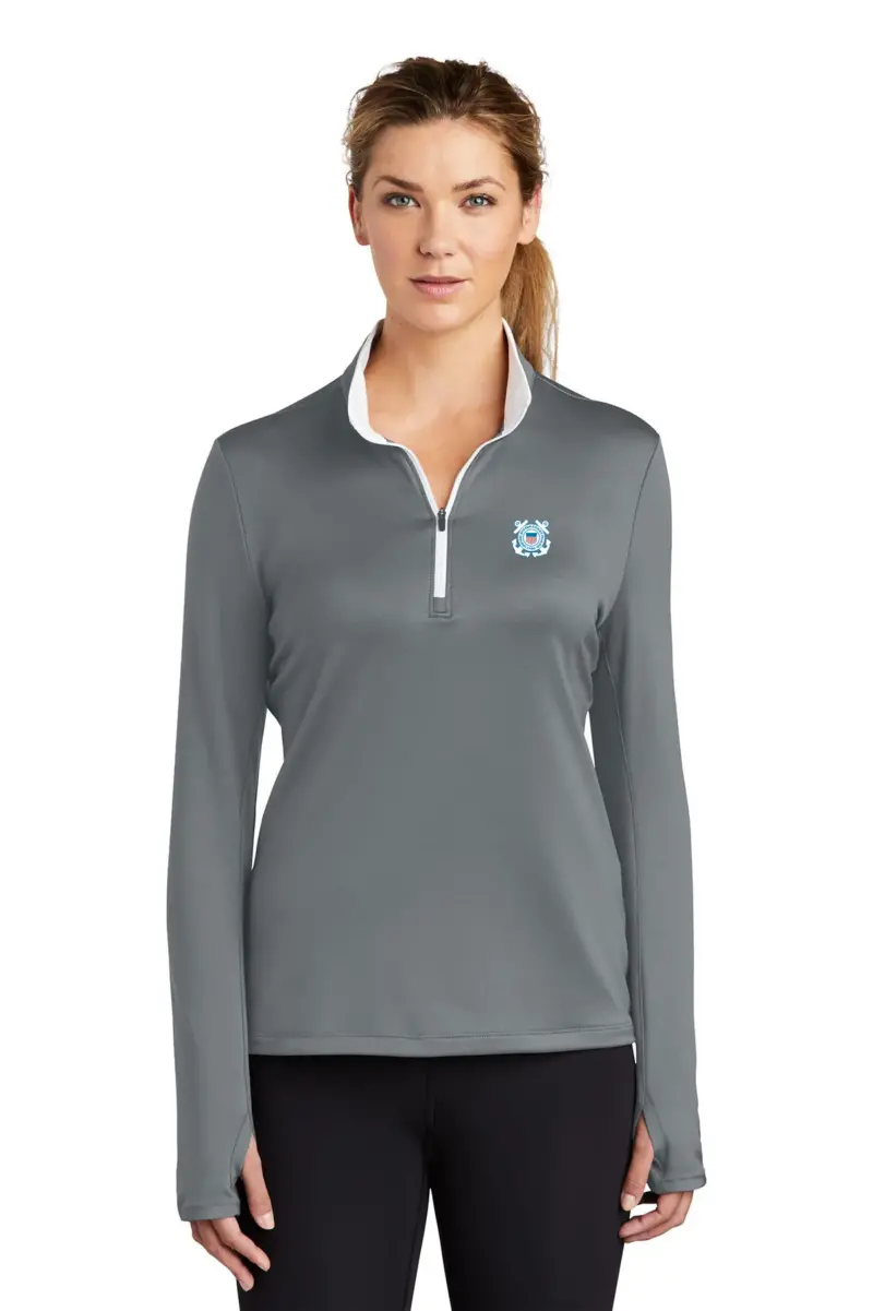 Coast Guard - Nike Golf Ladies Dri-FIT Stretch 1/2-Zip Cover-Up Shirt