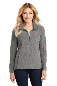 NVR Breast Cancer Port Authority® Ladies' Heather Microfleece Full-Zip Jacket