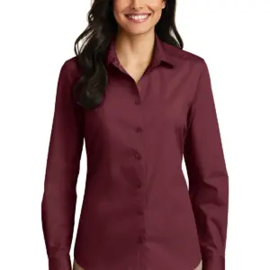 NVR Manufacturing - Port Authority Ladies Long Sleeve Care Free Poplin Shirt