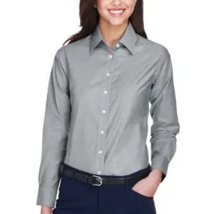 Heartland Homes - Harriton Ladies Long-Sleeve Oxford with Stain-Release