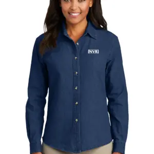 NVR Inc - Port & Company Ladies Long Sleeve Value Denim Shirt