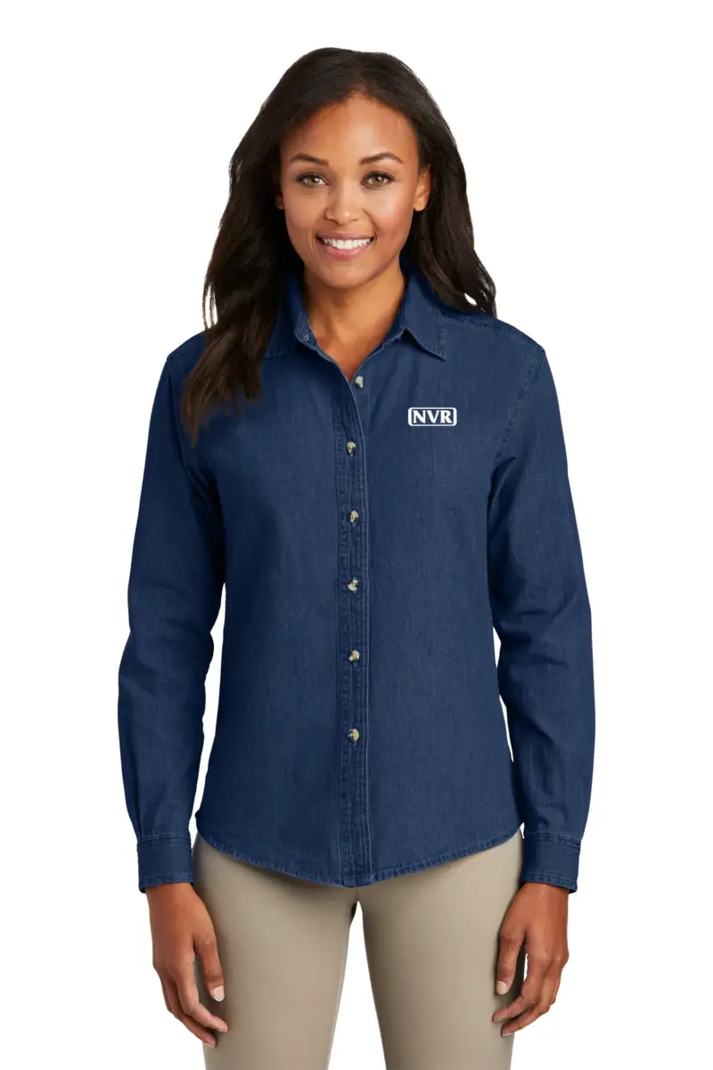 NVR Inc - Port & Company Ladies Long Sleeve Value Denim Shirt