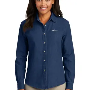 NVHomes - Port & Company Ladies Long Sleeve Value Denim Shirt