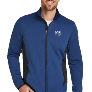 NVR Settlement Services - Eddie Bauer Men's Full-Zip Heather Stretch Fleece Jacket