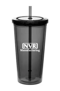 NVR Manufacturing - 20 Oz. Double Wall Acrylic Bottles w/Straws