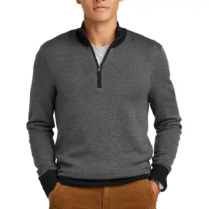NVR Inc - Brooks Brothers ® Washable Merino Birdseye 1/4-Zip Sweater