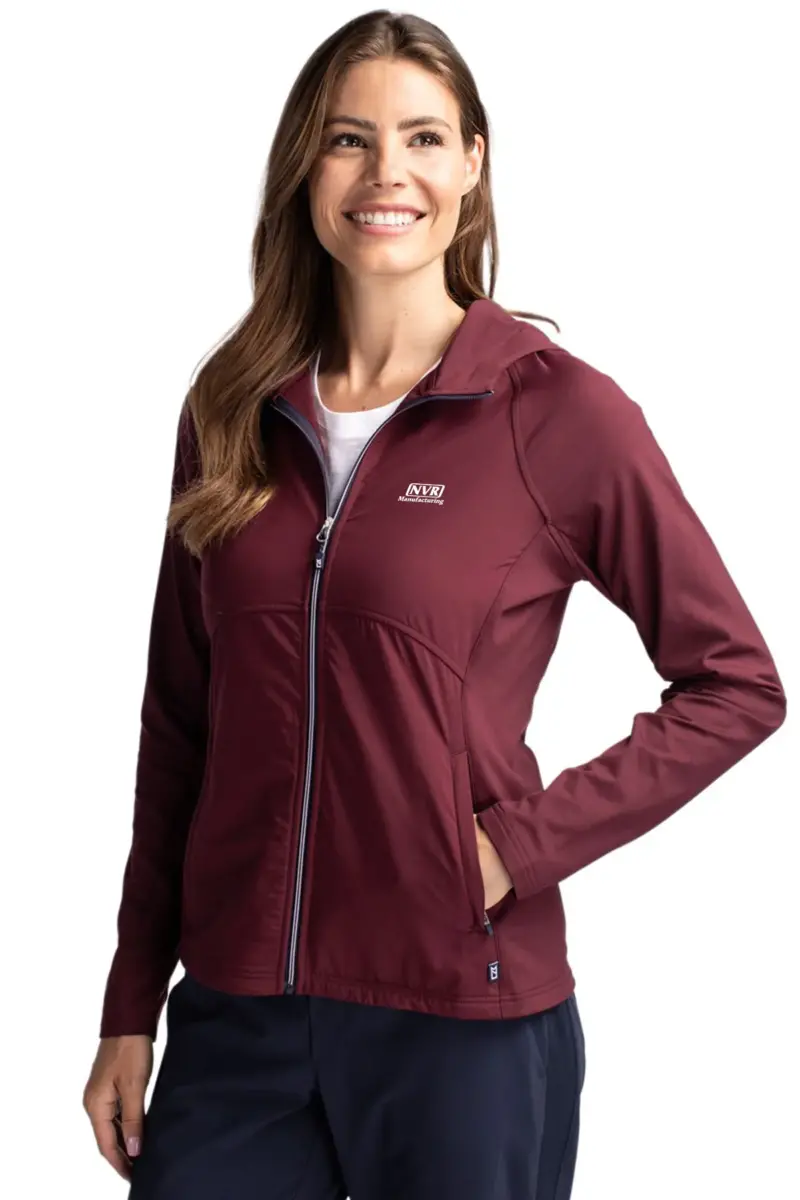 NVR Manufacturing - Cutter & Buck Adapt Eco Knit Hybrid Recycled Womens Full Zip Jacket