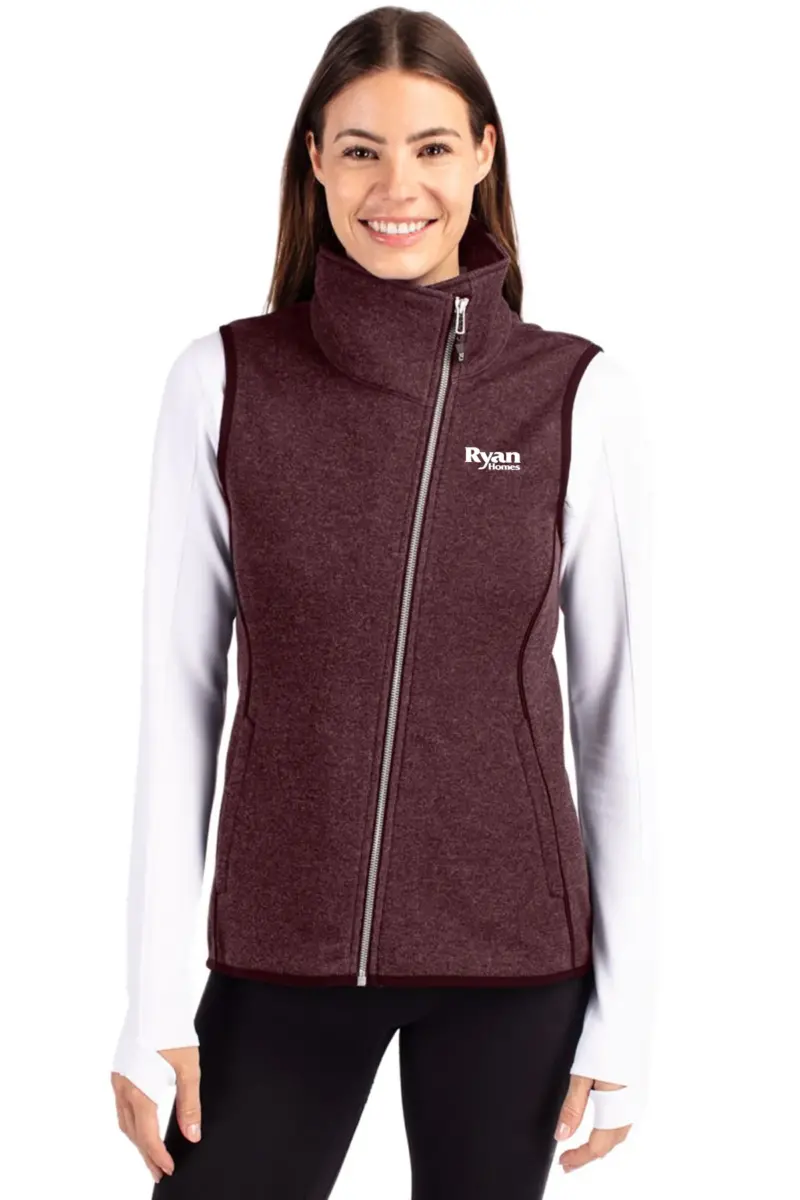 Ryan Homes - Cutter & Buck Mainsail Sweater Knit Womens Asymmetrical Vest