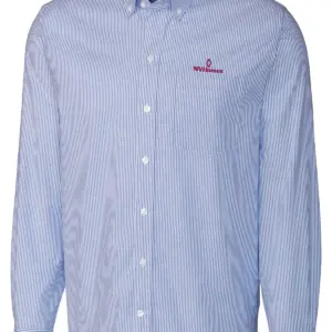NVHomes - Cutter & Buck Stretch Oxford Stripe Mens Long Sleeve Dress Shirt