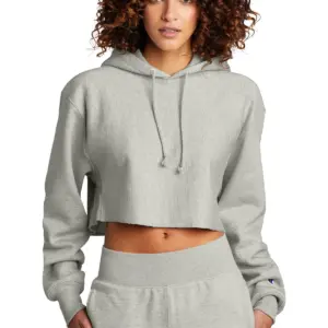 Heartland Homes - Champion ® Women’s Reverse Weave ® Cropped Cut-Off Hooded Sweatshirt