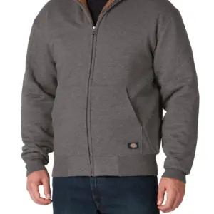 nvr inc dickies men's fleece lined full zip hooded sweatshirt