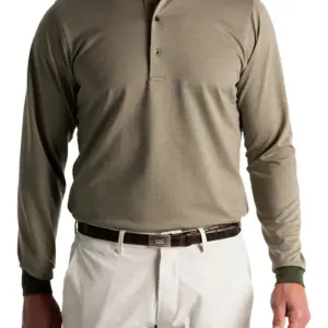 NVR Mortgage - Fairway & Greene Men's Herringbone Natural Jersey Long-Sleeve Polo
