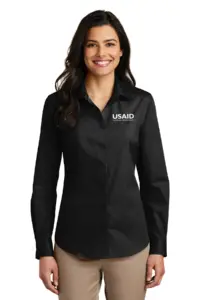 USAID Waray-Waray Port Authority Ladies Long Sleeve Care Free Poplin Shirt