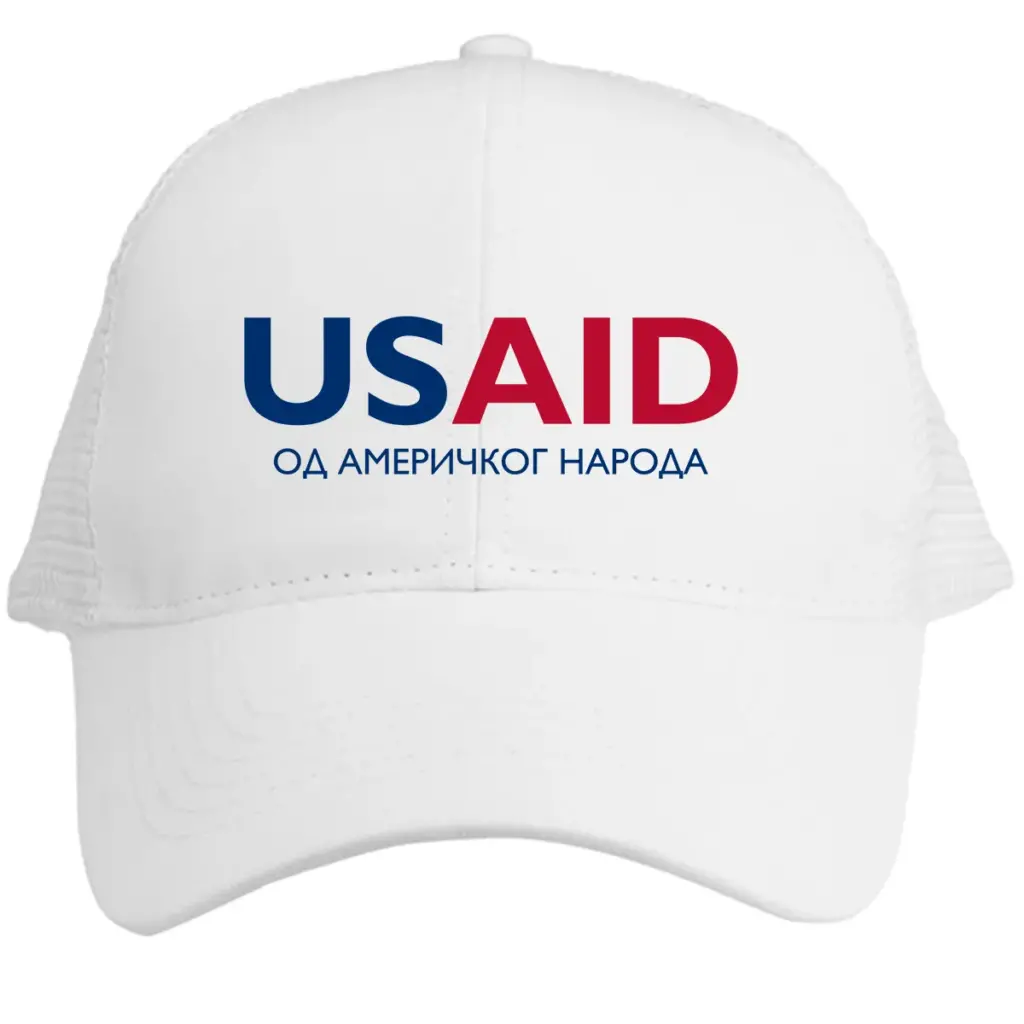 USAID Bosnian Cyrillic - Embroidered Norcross Vintage Trucker Caps (Min 12 pcs)