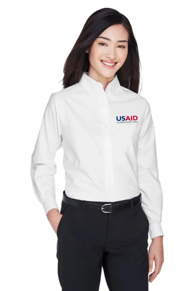 USAID Macedonian ULTRACLUB Ladies Classic Wrinkle-Resistant Long-Sleeve Oxford