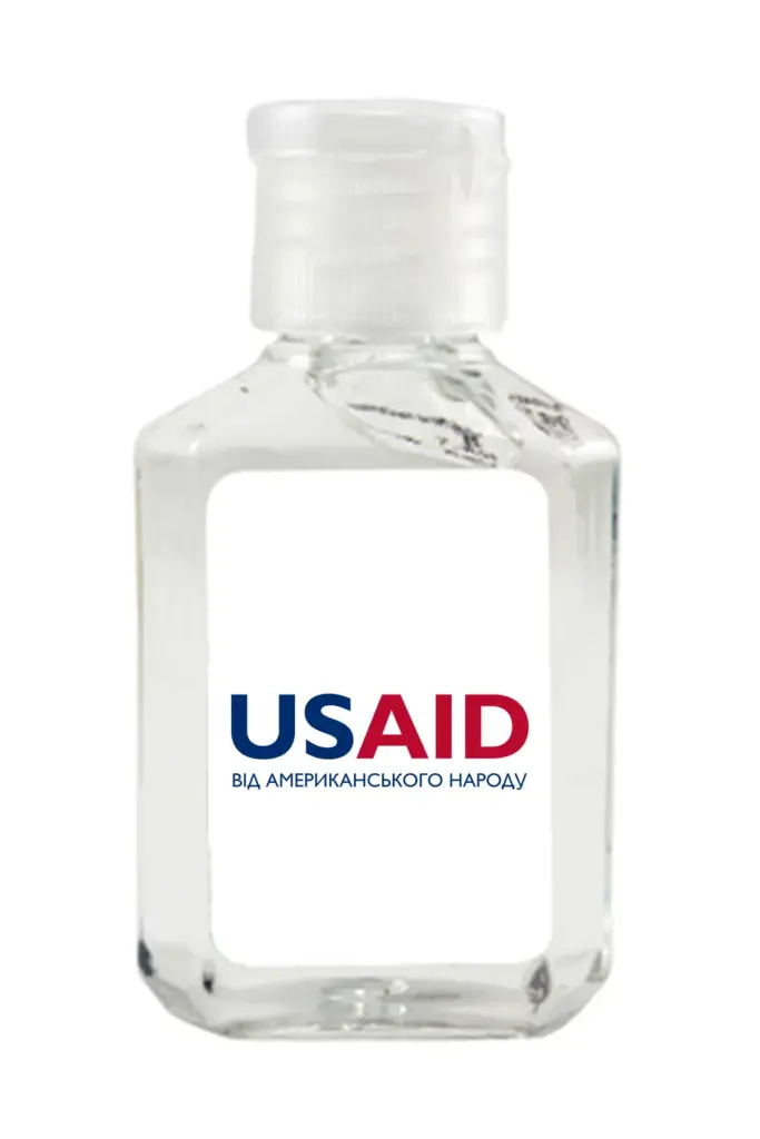 USAID Ukrainian - Antibacterial Hand Sanitizer Gel on White Label