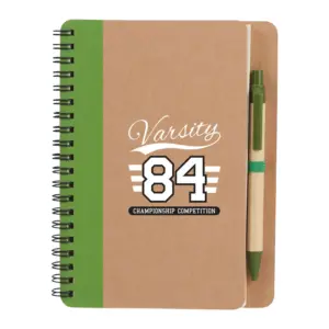 eco-friendly spiral notebook with pen